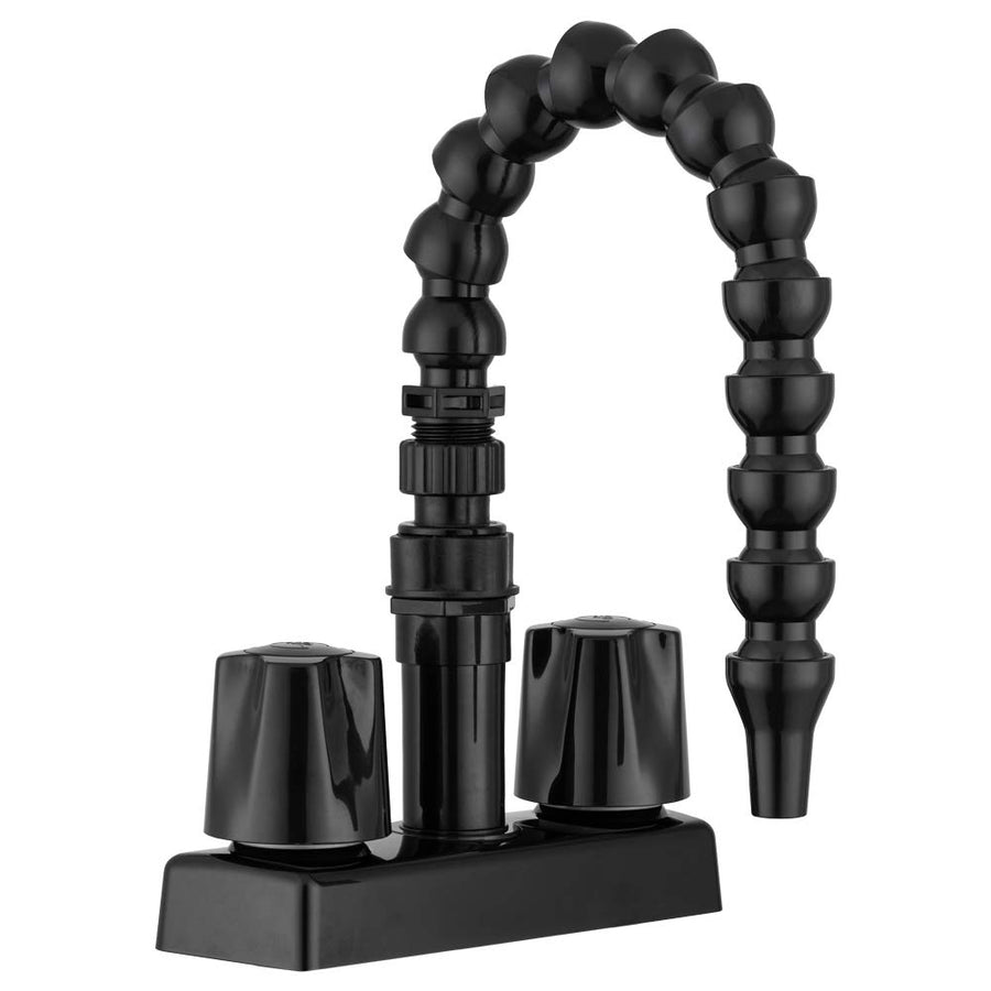 Dura Faucet Quick Connect RV Exterior Faucet with 360-Degree Flexible Gooseneck Spout (Black)