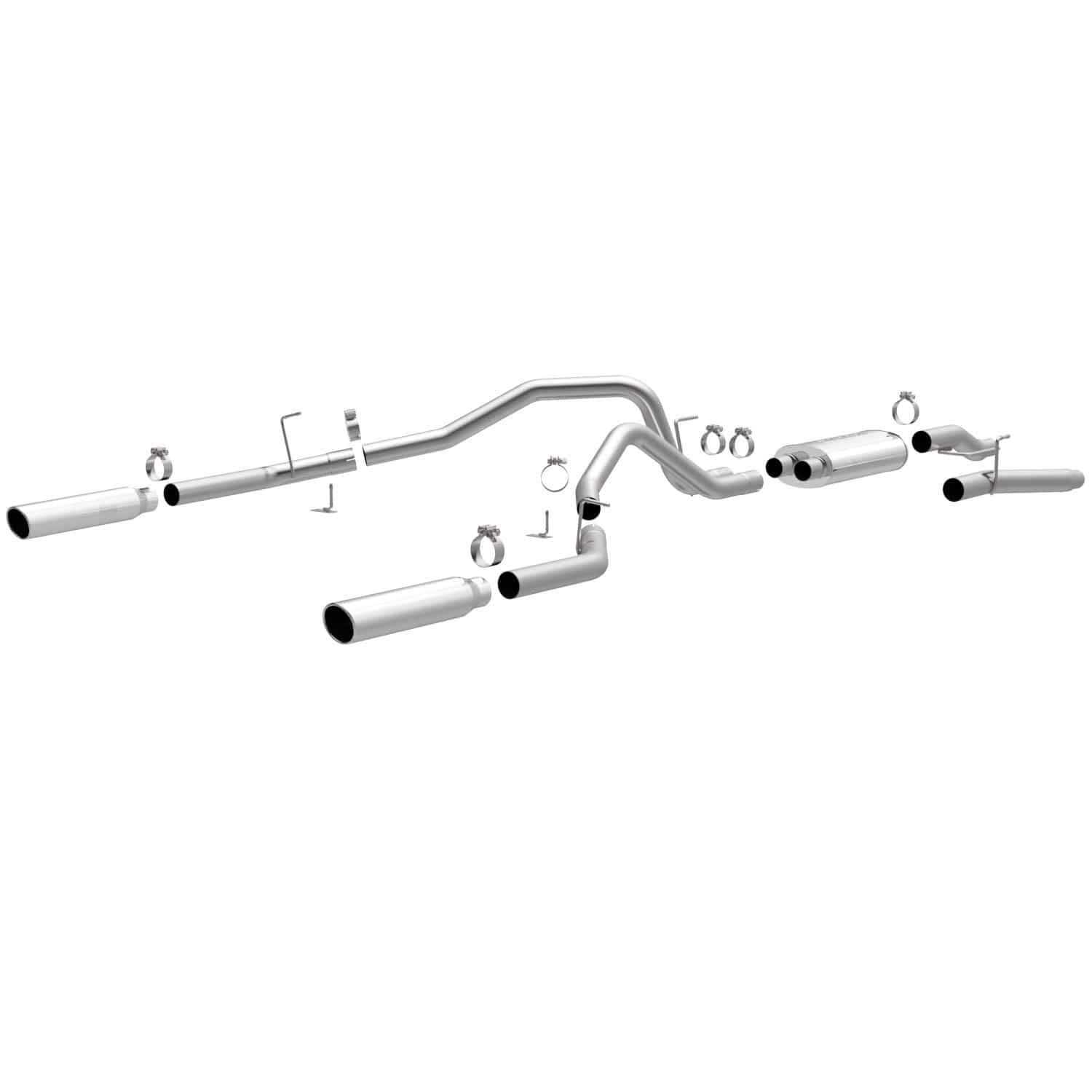 Cat-Back MagnaFlow Performance Exhaust System Street Series Kit 16520 - Designed for the 2004-2010 Ford F-150 & 2006-2008 Lincoln Mark LT, 3in Main Piping, Polished Finish 3.5in Exhaust Tip