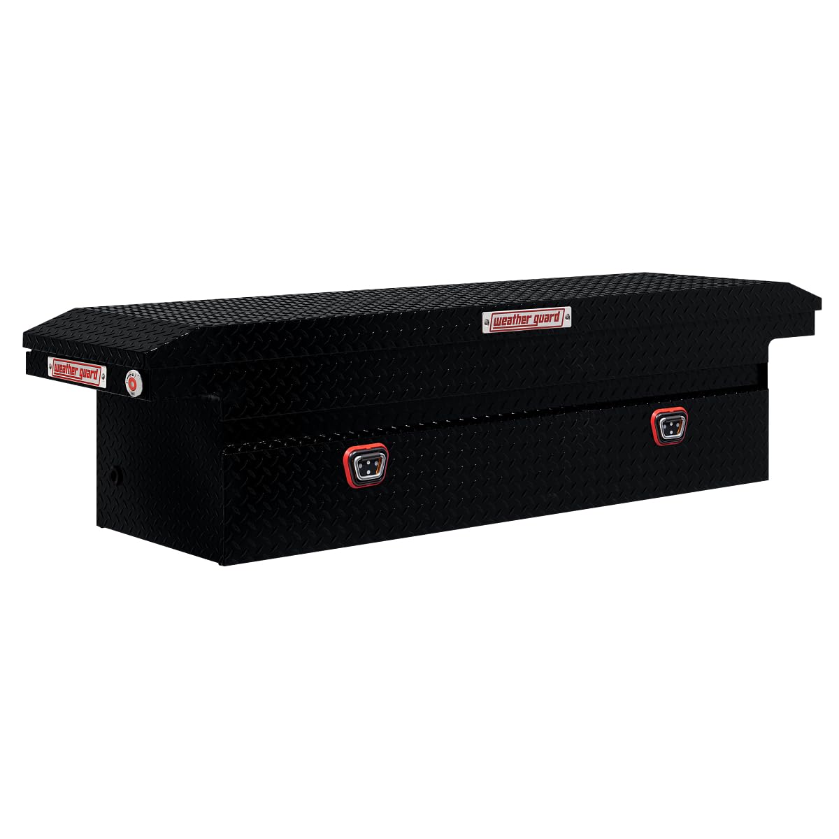 Weather Guard Saddle Truck Box Model 121-5-04, Aluminum, for Full Size Trucks, Low Profile, Gloss Black, 11.0 cu ft Capacity