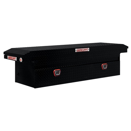 Weather Guard Saddle Truck Box Model 121-5-04, Aluminum, for Full Size Trucks, Low Profile, Gloss Black, 11.0 cu ft Capacity