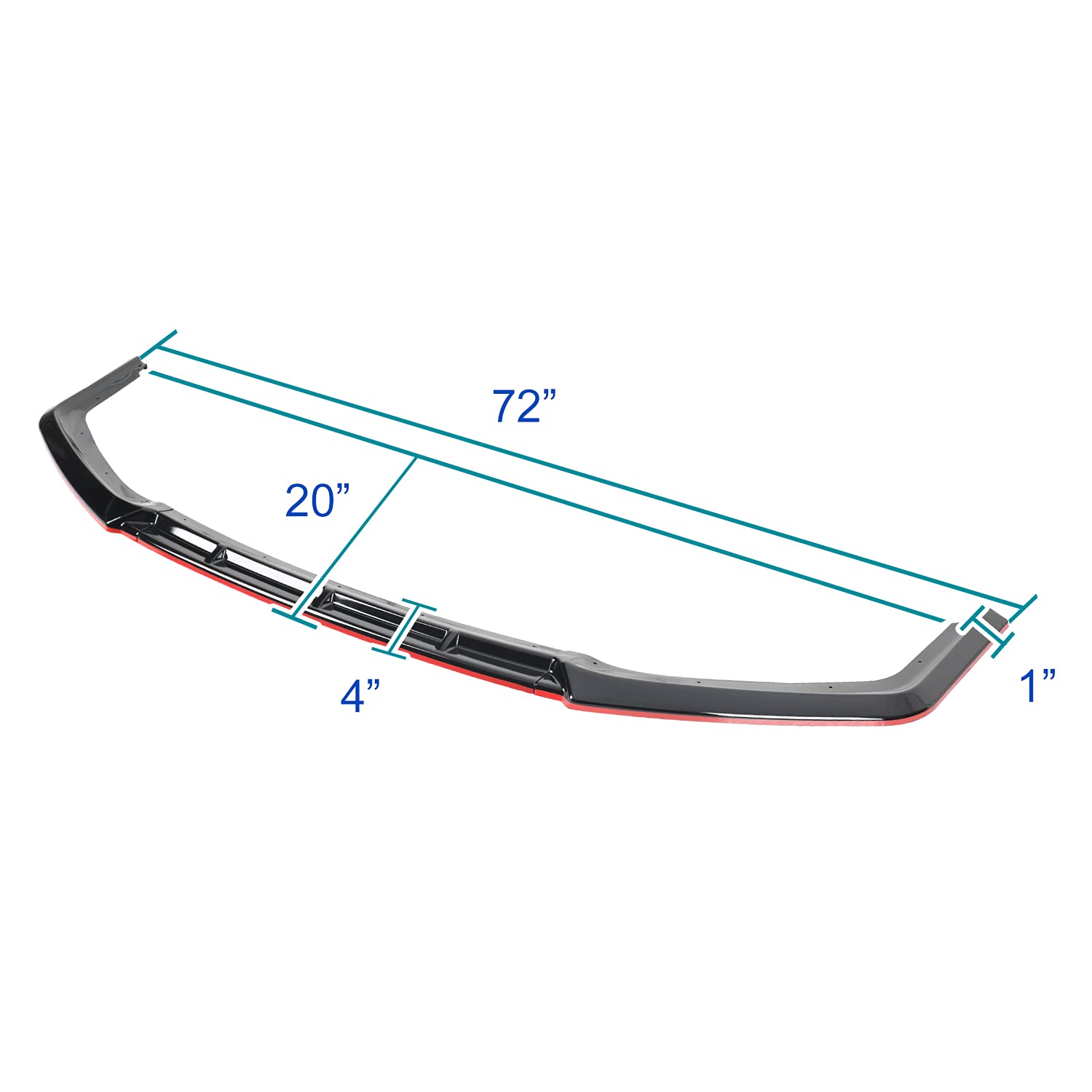 Glossy Black Red Trim Spec-D Tuning Front Bumper Lip Spoiler Compatible with 2017-2021 Honda Civic Si Hatchback