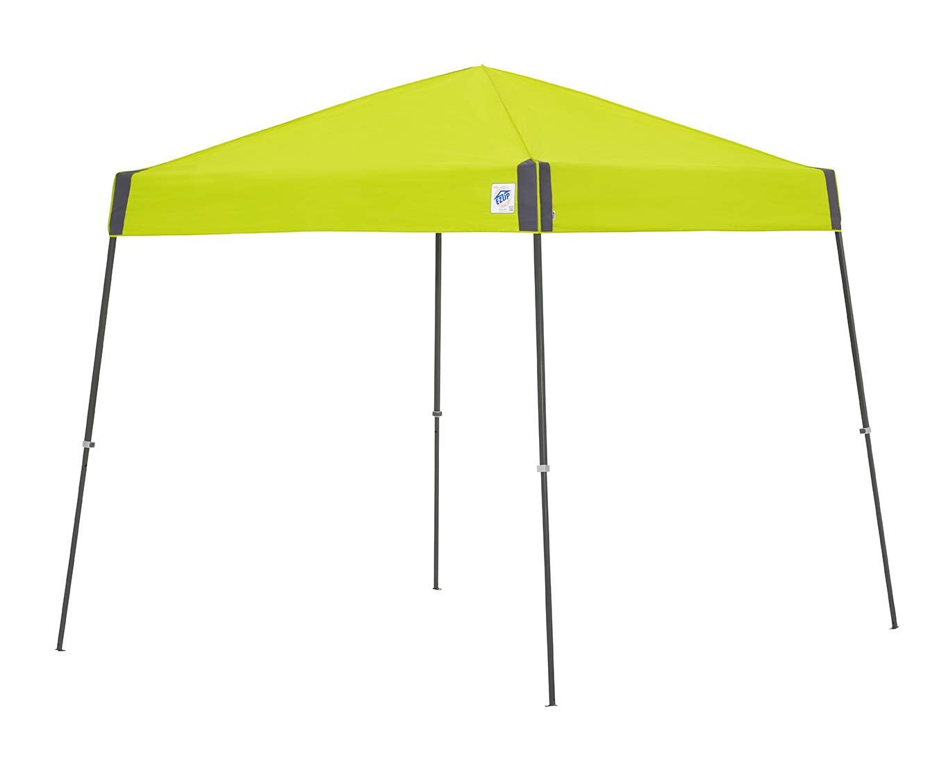 E-Z UP Instant Shelter Vista Canopy, 10' x 10', White Powder-Coated Steel Frame with Wide-Trax Roller Bag & 4 Piece Spike Set, Punch