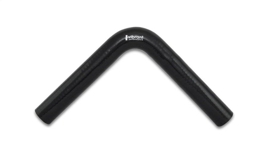 Hose Coupler, Vibrant Power 2918, Silicone, 4ply Aramid Reinforced, 90 degree Elbow, 1.00 in. Inlet I.D., 1.00 in. Outlet I.D., 8.00 in. Leg Length, 1.50 in. CLR, Black, each