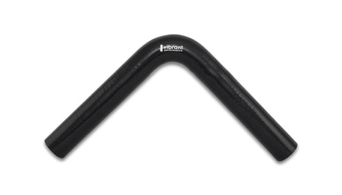 Hose Coupler, Vibrant Power 2918, Silicone, 4ply Aramid Reinforced, 90 degree Elbow, 1.00 in. Inlet I.D., 1.00 in. Outlet I.D., 8.00 in. Leg Length, 1.50 in. CLR, Black, each