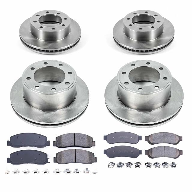 POWERSTOP Autospecialty KOE5459 Front and Rear Replacement Brake Kit-OE Brake Rotors & Ceramic Brake Pads For Ford F-250 Super Duty 2009-2010 [Model Specific]