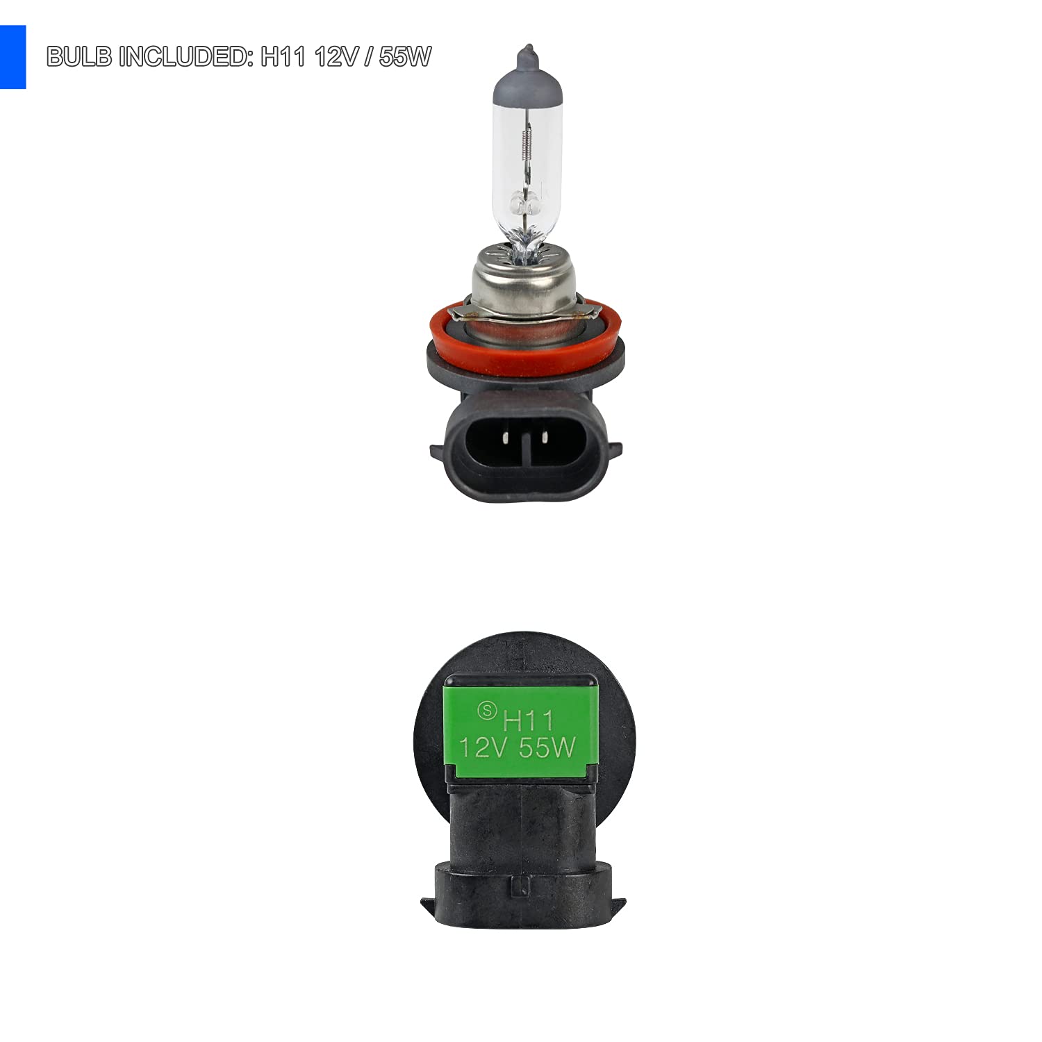 Clear Bumper Driving Fog Lights + Bulbs + Switch SPEC-D TUNING Compatible with 2016-2017 Nissan Sentra L+R Pair Assembly