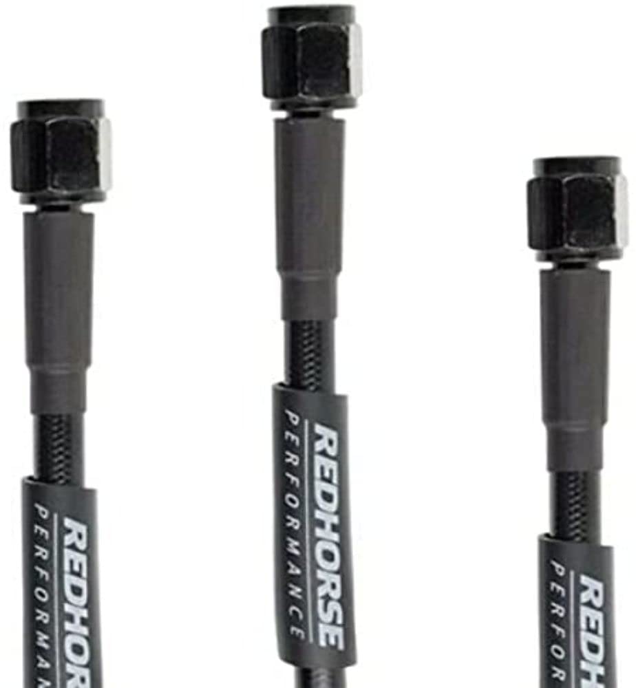 Performance Red Horse 3302-04-20 Straight -4 To Straight -4 20" Pre-Assembled Brake Line-Black