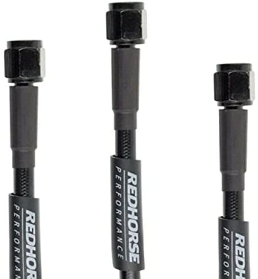 Performance Red Horse 3302-04-20 Straight -4 To Straight -4 20" Pre-Assembled Brake Line-Black