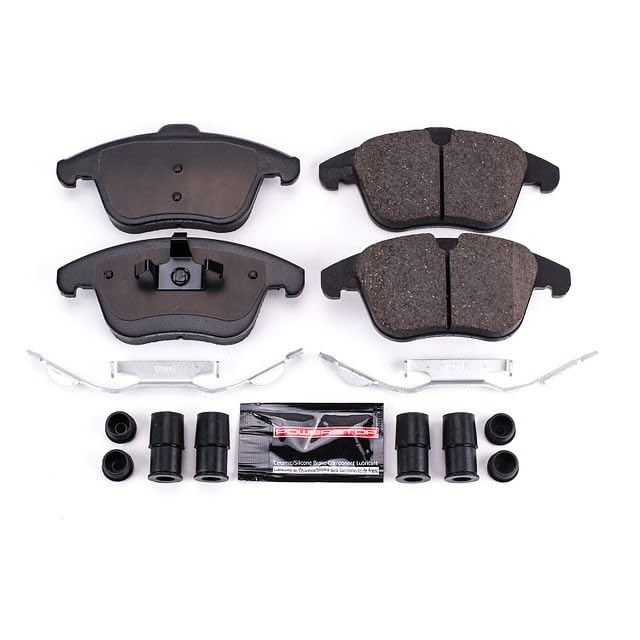 Power Stop Z23-1306 Z23 Evolution Sport Carbon Fiber Infused Ceramic Brake Pads with Hardware For Land Rover LR2, Volvo S60, Land Rover, Volvo S80, Volvo V60, Volvo XC70 [Model Specific]