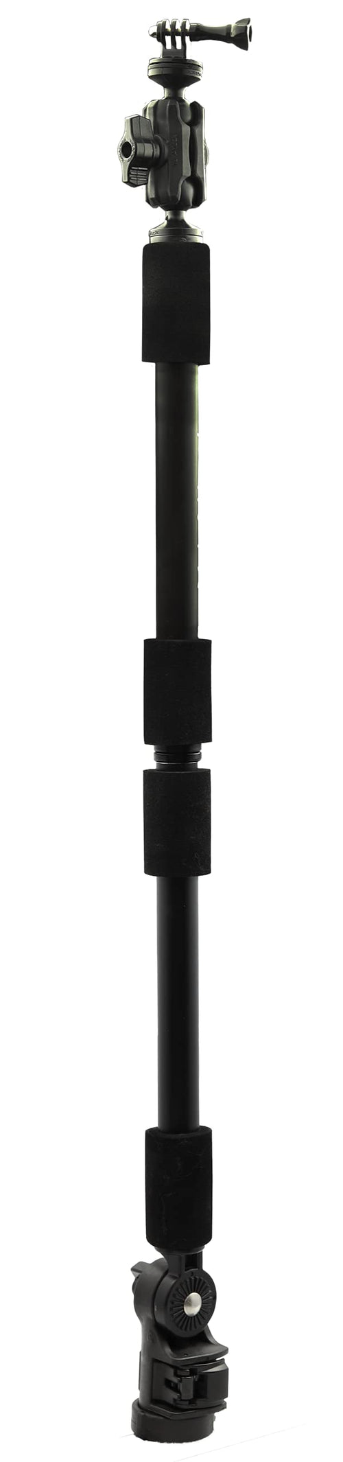 PanFish Pro YakAttack Camera Mount | 33" Floating Camera Pole with LockNLoad Base | Compatible with GoPro & 1/4"-20 Cameras | Rigid & Lightweight for Kayak Mounting | Made in USA