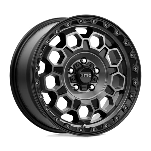KMC 17X8 TREK 6X5.55.29 20mm SATIN BLACK WITH GRAY TINT - KM54578068420