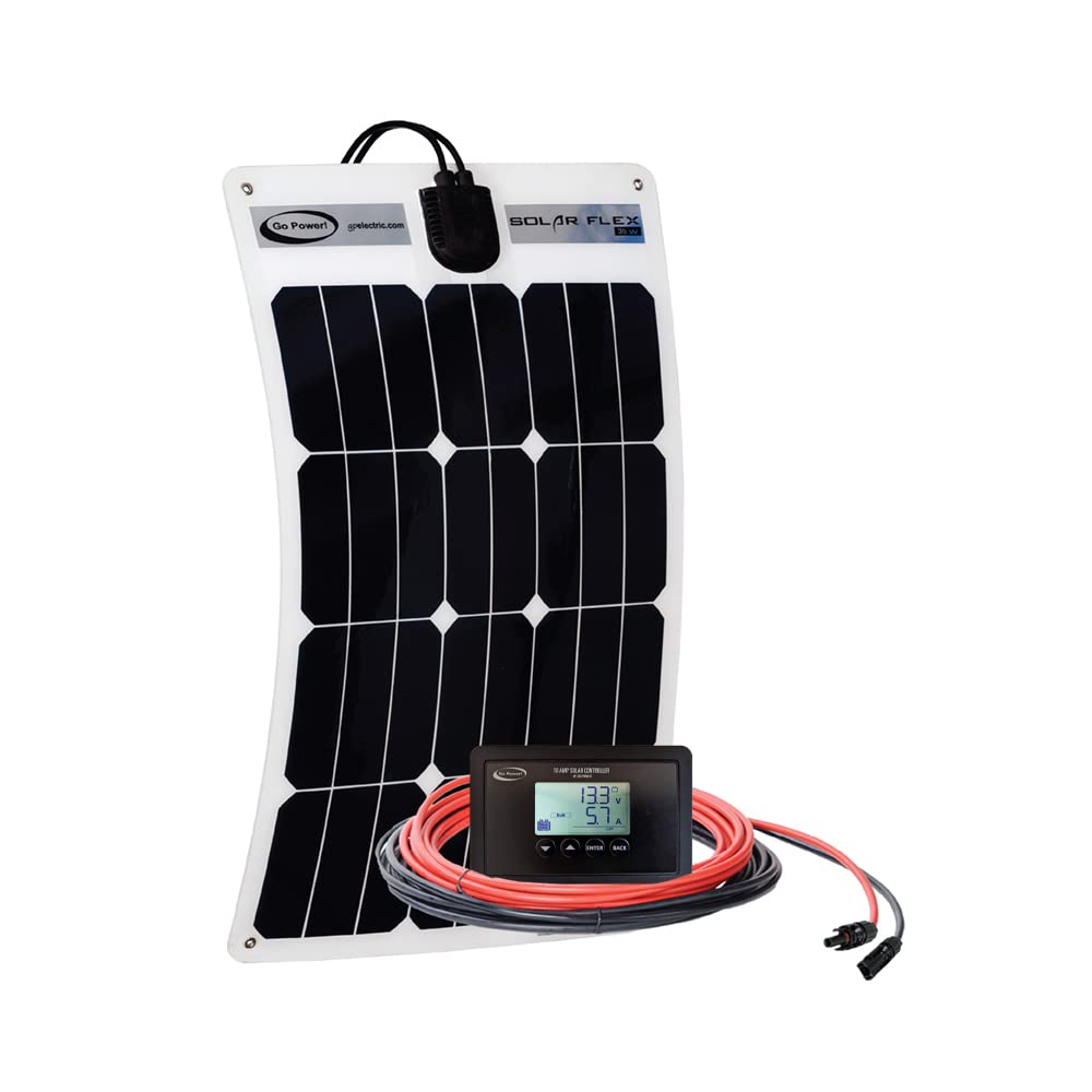 35W Go Power! (GP-FLEX-35) Flexible Mono Crystalline Solar Kit with 10 Amp PWM Solar Controller