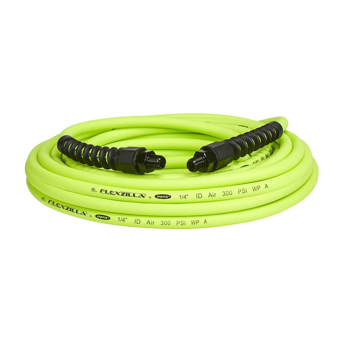 1/4 in. Flexzilla Pro Air Hose, 25 ft., Heavy Duty, Lightweight, Hybrid, ZillaGreen - HFZP1425YW2