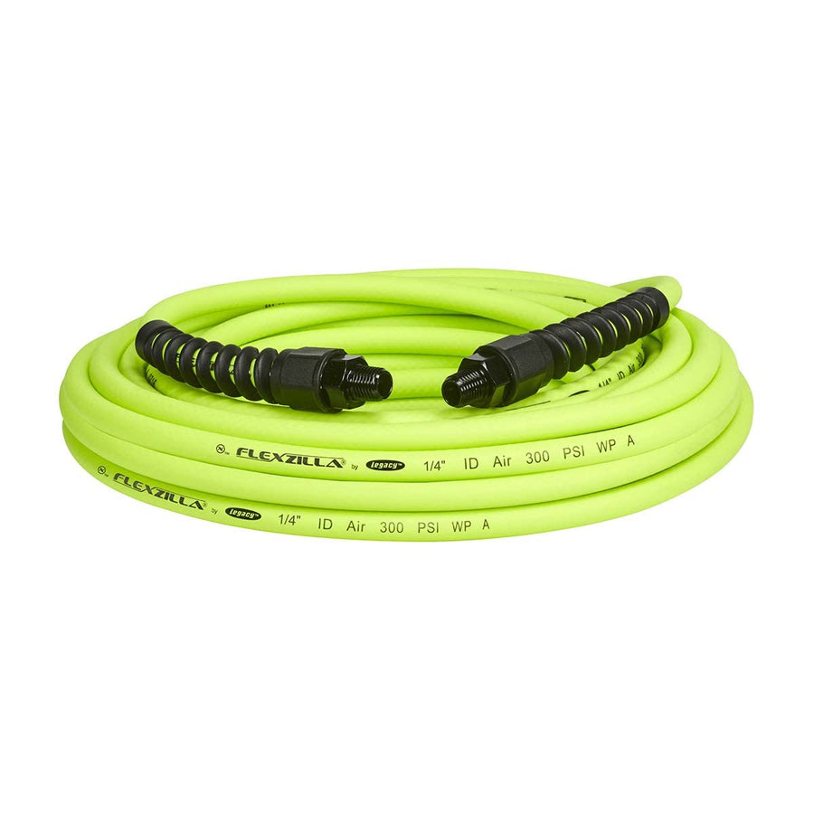 1/4 in. Flexzilla Pro Air Hose, 25 ft., Heavy Duty, Lightweight, Hybrid, ZillaGreen - HFZP1425YW2