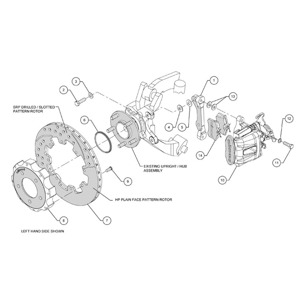 Rear CPB Kit, 12.19", Drilled, Red