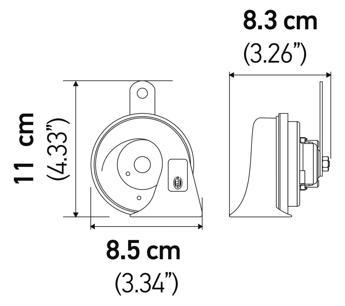 Twin Trumpet HELLA 007424801 High/Low Tone 12V Horn Kit with Bracket, Red