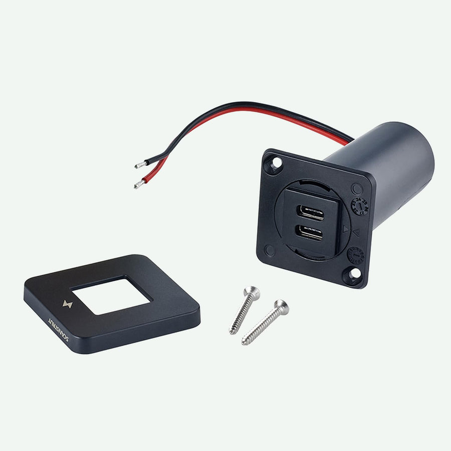 Scanstrut Tile-Series SC-TILE-20 Dual USB-C Interior Charging Socket - Black Bezel