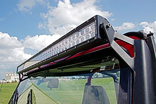 50" Rough Country LED Windshield Brackets for 1987-1995 Jeep Wrangler YJ - 70508, Black