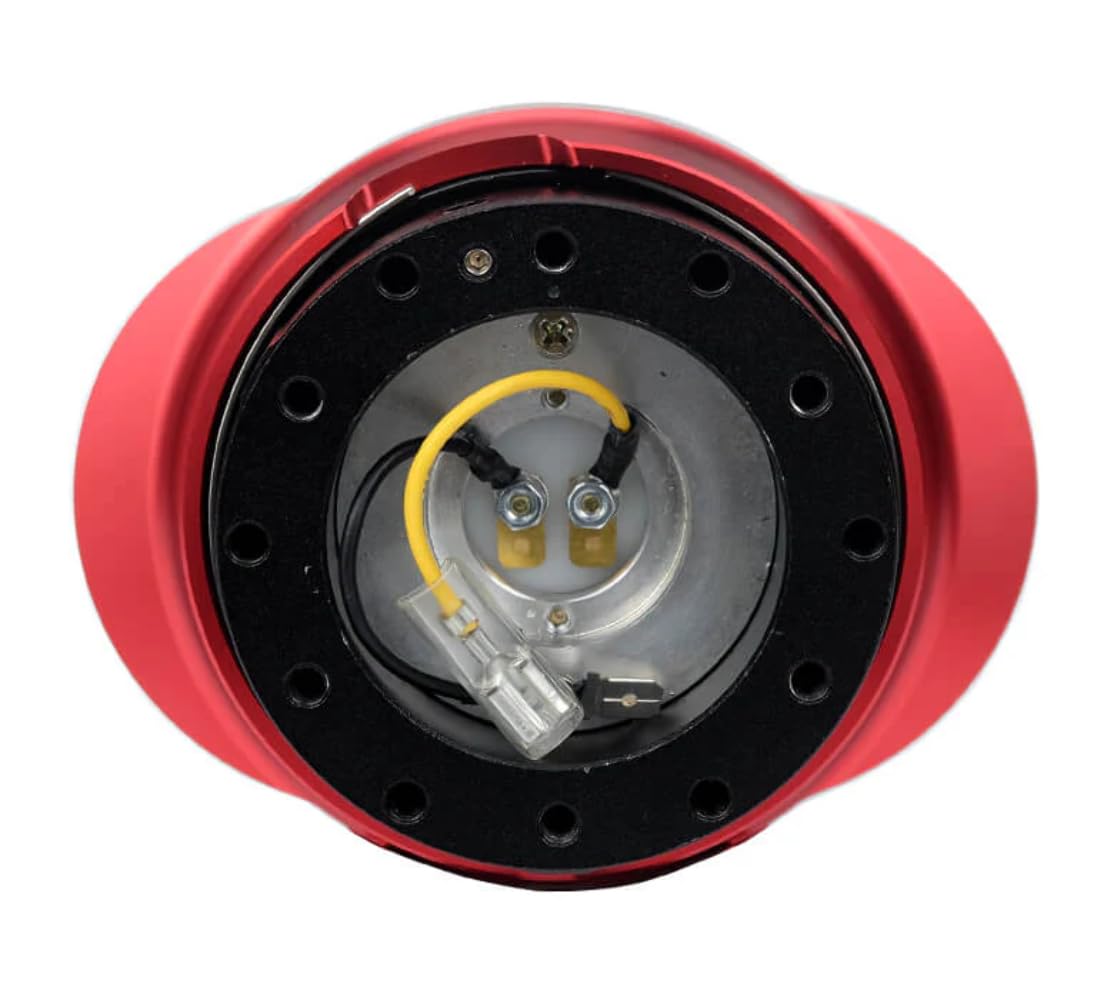 NRG Innovations GEN 2.2 NRG-SRK-220BK-RD Steering Wheel Quick Release Adapter, 6-Hole & 6x70 and 6x74mm Bolt Patterns Black Body/Shinny Red Oval Ring