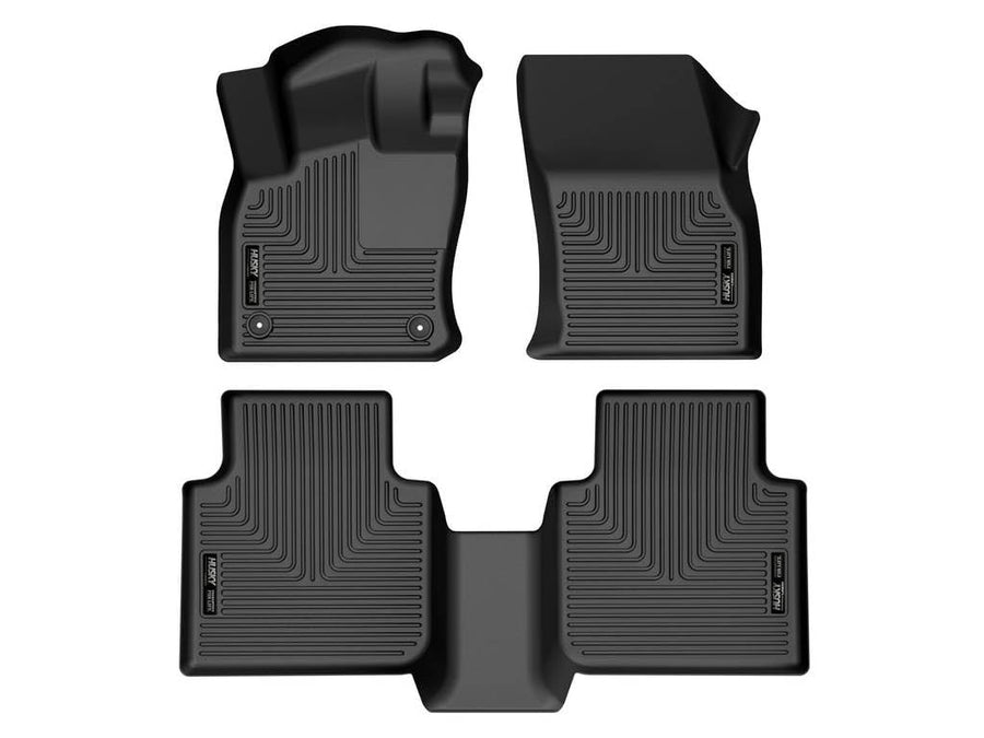 Weatherbeater Husky Liners Floor Mats | Fits 2018-2024 Volkswagen Tiguan | Front & 2nd Row, 3-pc Black - 95231