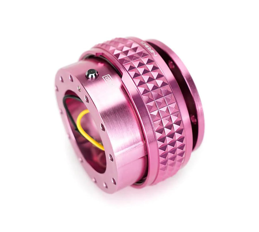 NRG Innovations Gen 2.1 NRG-SRK-210PK-PK Race Steering Wheel Quick Release Kit Adapter, Pink Body/Pink Pyramid Ring