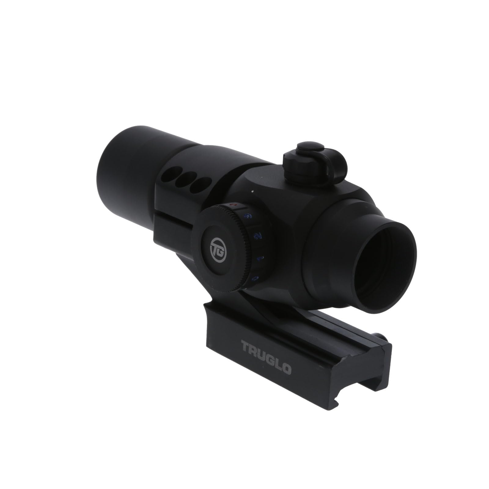 Triton TRUGLO 30mm 5-MOA Hunting Lightweight Waterproof Fogproof Shock Resistant Adjustable Tri-Color Dot Sight | Flip-Up Lens Caps, Cantilever Picatinny/Weaver-Style Mount & Battery Included