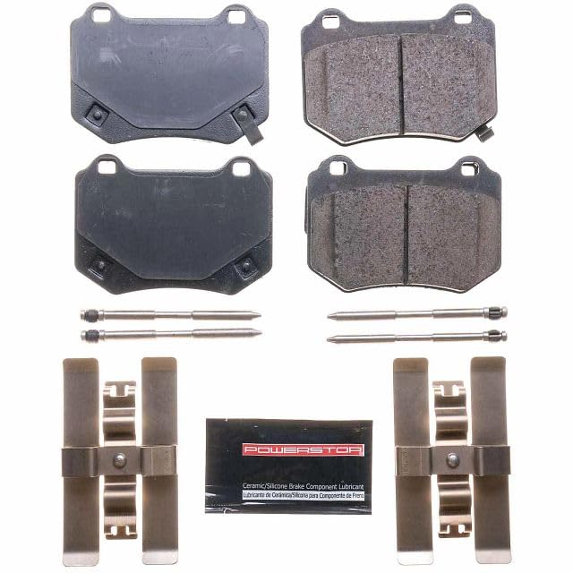 Power Stop Z23-2118 Z23 Evolution Sport Rear Carbon Fiber Infused Ceramic Brake Pads with Hardware For Subaru WRX STI 2018-2020 [Model Specific]