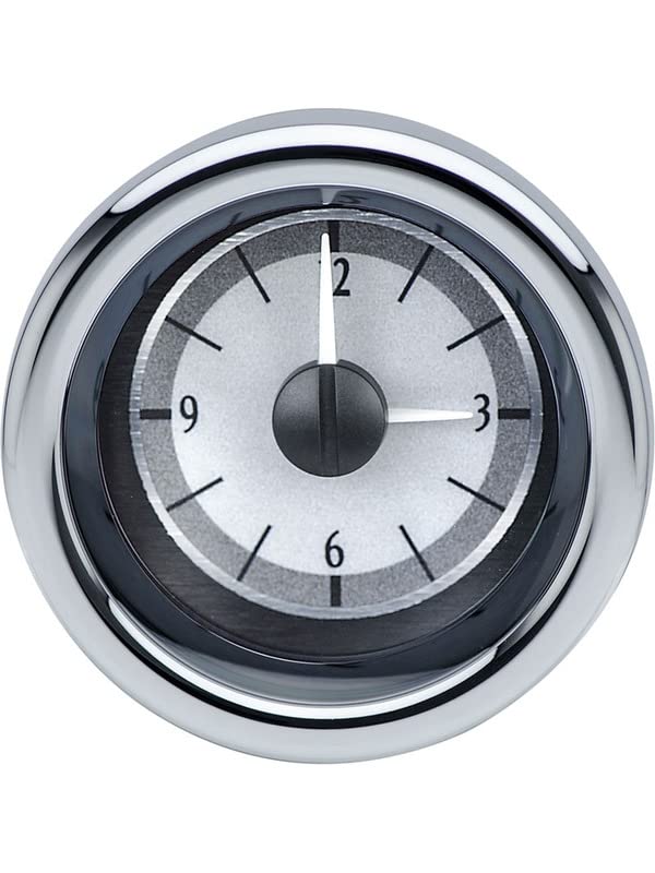 Dakota Digital 3" Round VLC-16-1-S-B Universal VHX Clock Silver Alloy Style Blue Backlighting