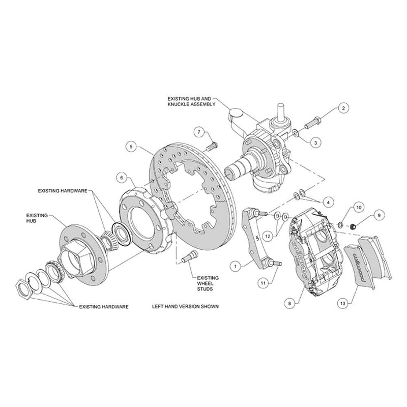 Front FNSL4R Kit,12.19", Drilled, Red