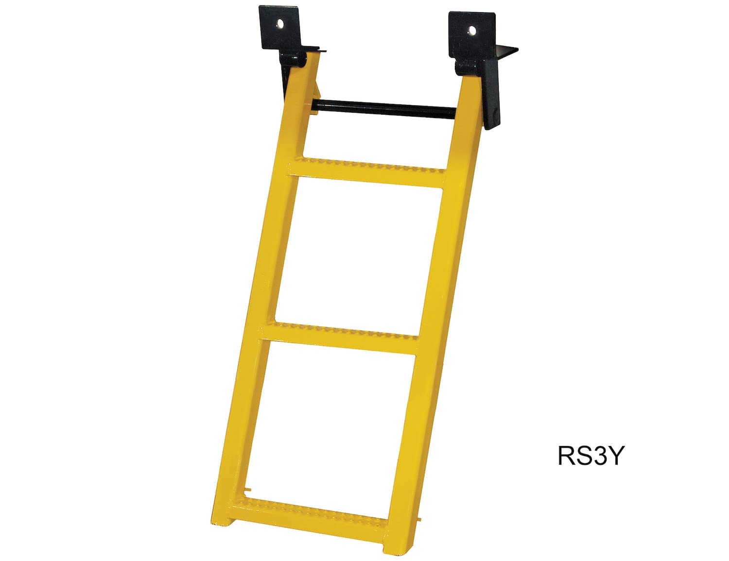 Stainless Steel Buyers Products RS3SS 3-Rung Retractable Truck Step, 17.38 x 35 Inch, Non-Slip Treads, L-Shaped Bracket, 14 Inch Bolt Center, 500 lb Capacity, Bead-Blasted Finish, Folds Away