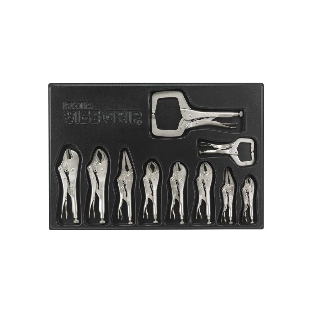 IRWIN Tools Original VISE-GRIP Locking Tool Set with Tray, 10 Piece, 1078TRAY