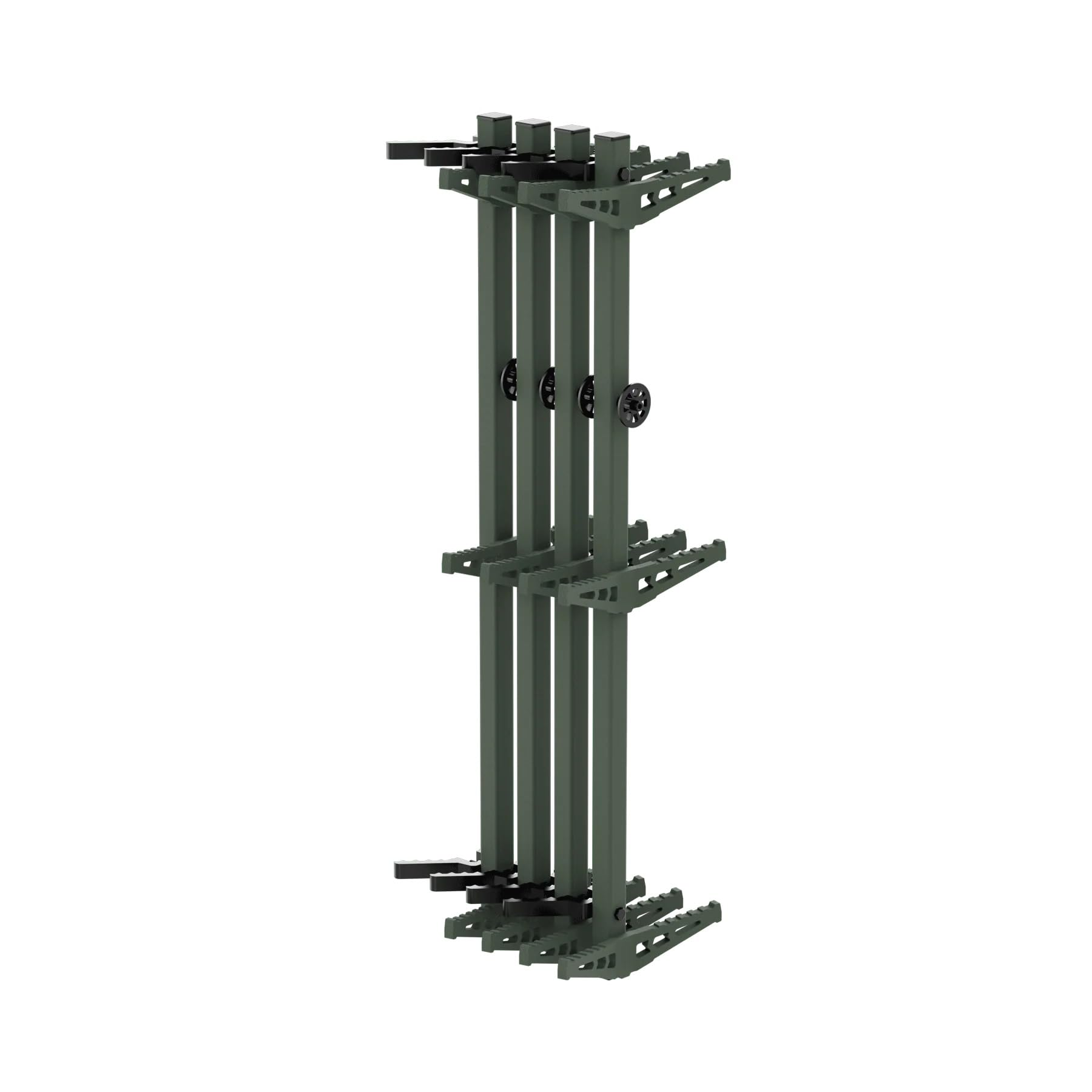 Double-Step NOVIX Tree Climbing Sticks (4 Pack) - Welded 32” Aluminum Climbing Sticks w/VersaStraps - Level on Crooked Trees for Treestand Hunting - Made in The USA, OD Green