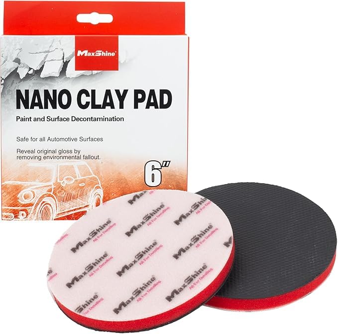 6" Maxshine Universal Clay Polishing Pad – Reusable Decontamination Pad for Car Detailing – Removes Overspray, Brake Dust, Sap & Water Spots – Use by Hand or DA Polisher