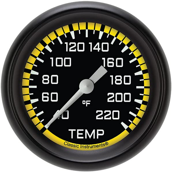 AX329YBPF Classic Instruments AutoCross Yellow 2-5/8" Stock Eliminator Temperature Gauge