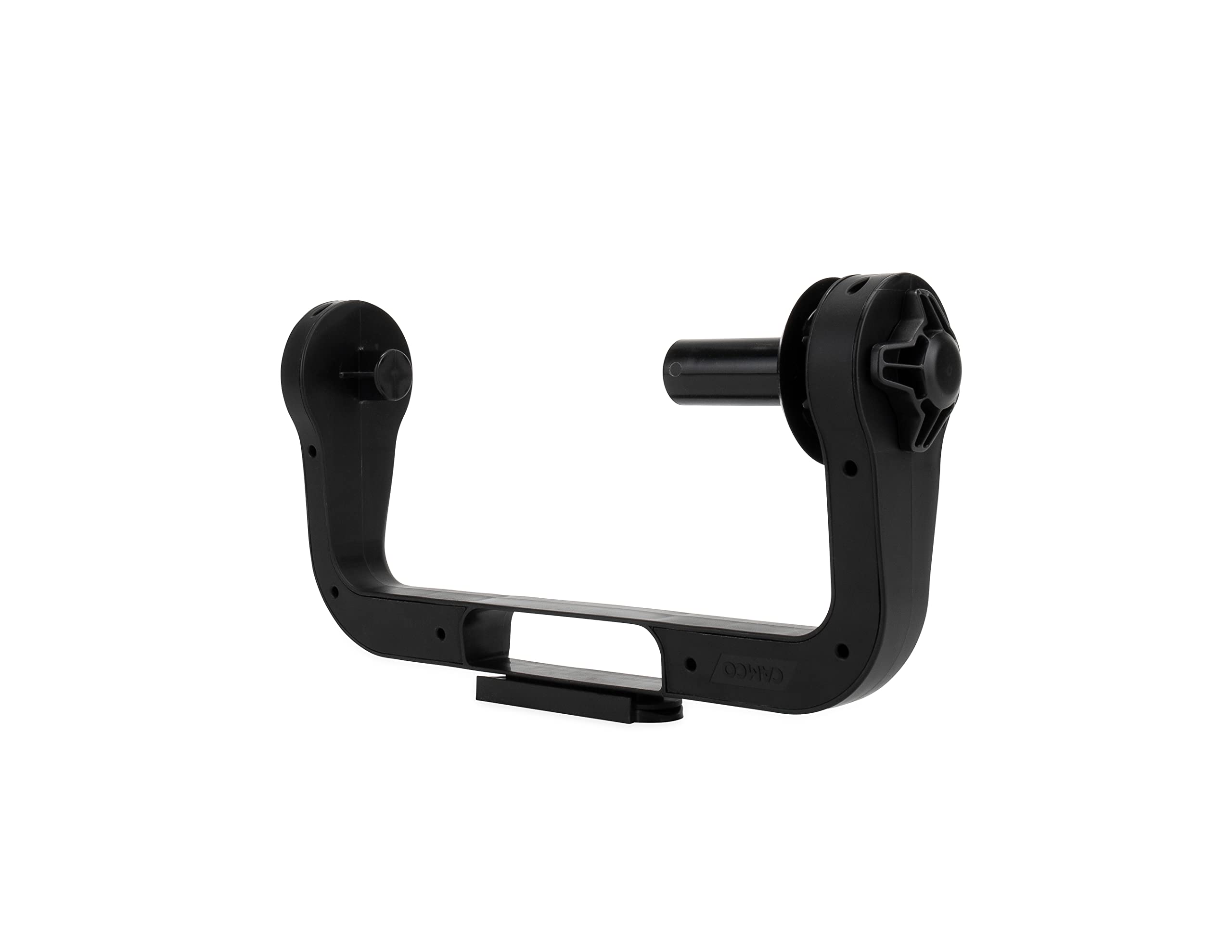 Paper Towel Holder Camco | Ideal for Compact Areas | Features Mountable Design and Adjustable Side Knob | Black (57115)