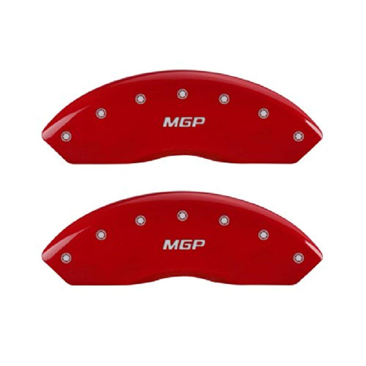 MGP Caliper Covers Red Powder Coat Finish 39018SMGPRD Engraved Caliper Cover with Silver Characters, Set of 4