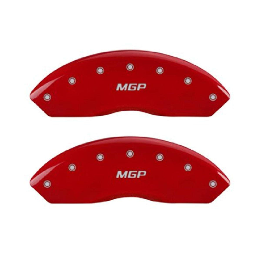 MGP Caliper Covers Red Powder Coat Finish 39018SMGPRD Engraved Caliper Cover with Silver Characters, Set of 4