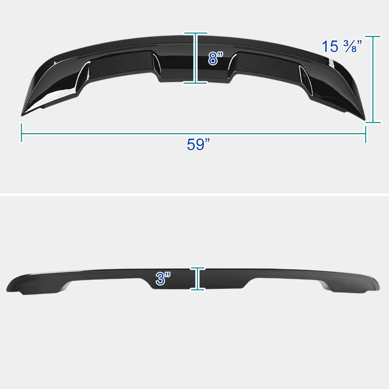 GT500 Style Spec-D Tuning Glossy Black Rear Trunk Wing Spoiler for 2015-2022 Ford Mustang GT Models