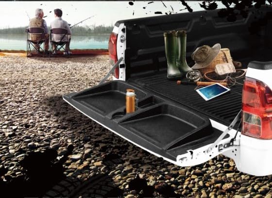 Traveler Black Horse Tail Gate Seat Black Compatible with 2016-2022 Toyota Tacoma-TGS-TO16