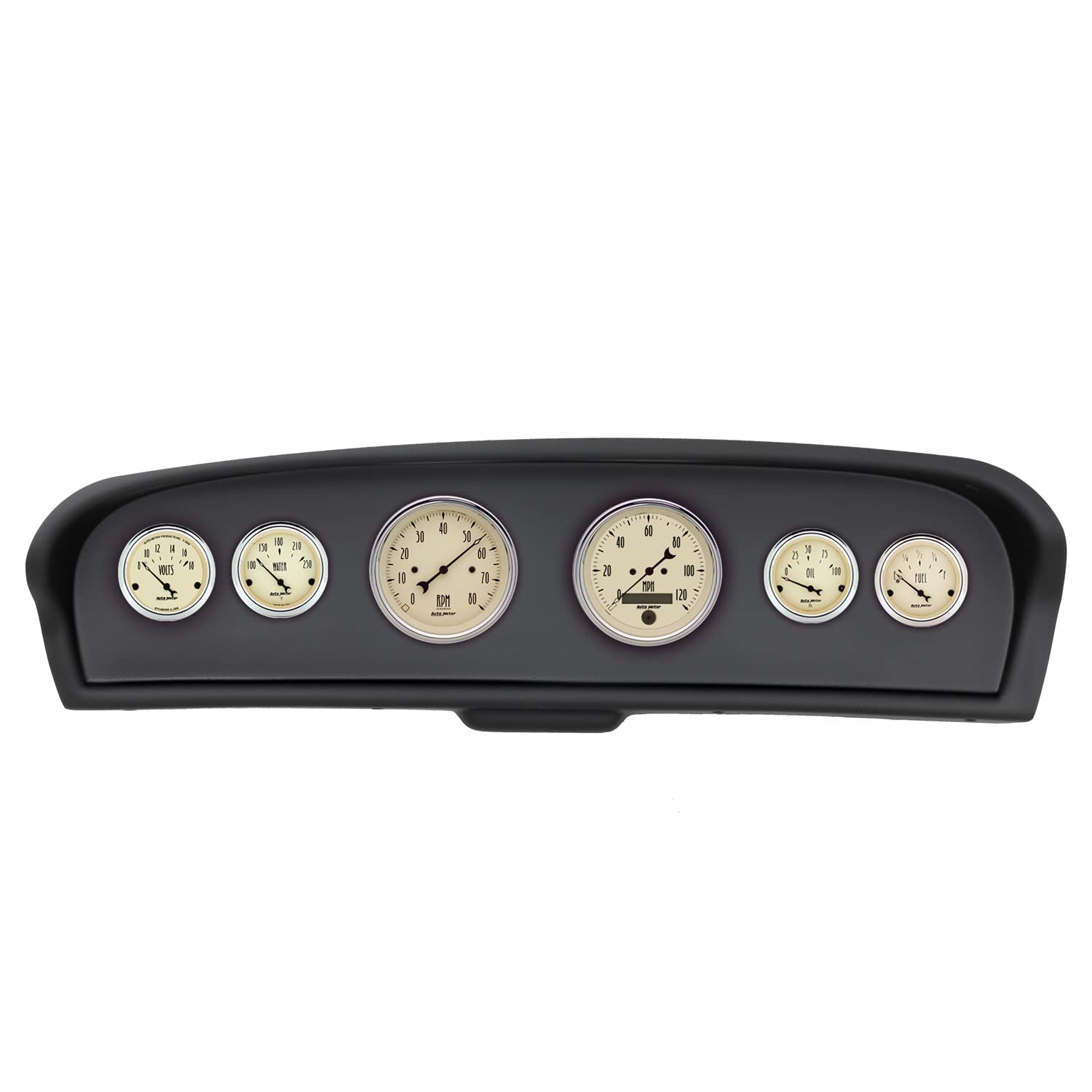 AutoMeter Dash Kit Direct Fit, Ford Truck 61-66, Tach/Mph/Fuel/Oilp/Wtmp/Volt, Antique Beige (2144-02)