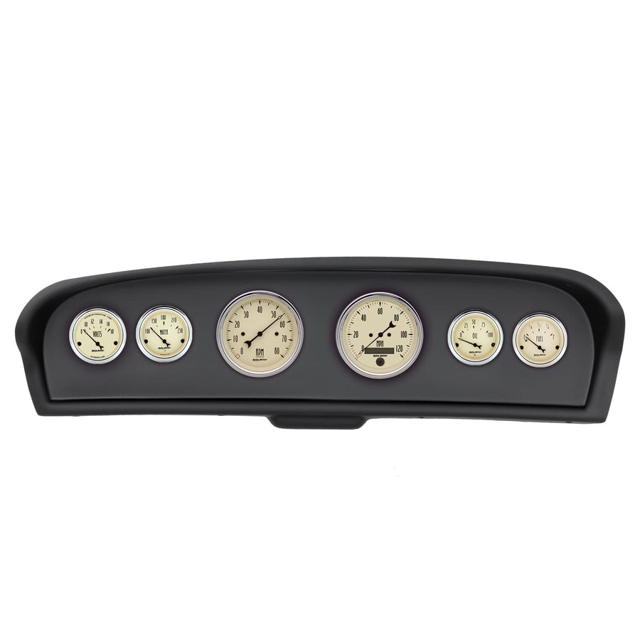 AutoMeter Dash Kit Direct Fit, Ford Truck 61-66, Tach/Mph/Fuel/Oilp/Wtmp/Volt, Antique Beige (2144-02)