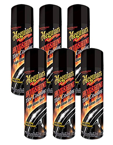 Hot Shine Meguiar's High Gloss Tire Coating, Tire Protectant for Long-Lasting Satin Finish, Prevents Tire to Dry Rot, 15 oz, 6 Packs