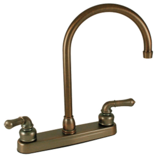 8" Empire Faucets U-YOB800GSOB-E Non-Metallic Kitchen Faucet with Gooseneck Spout & Teapot Handles - Oil Rubbed Bronze