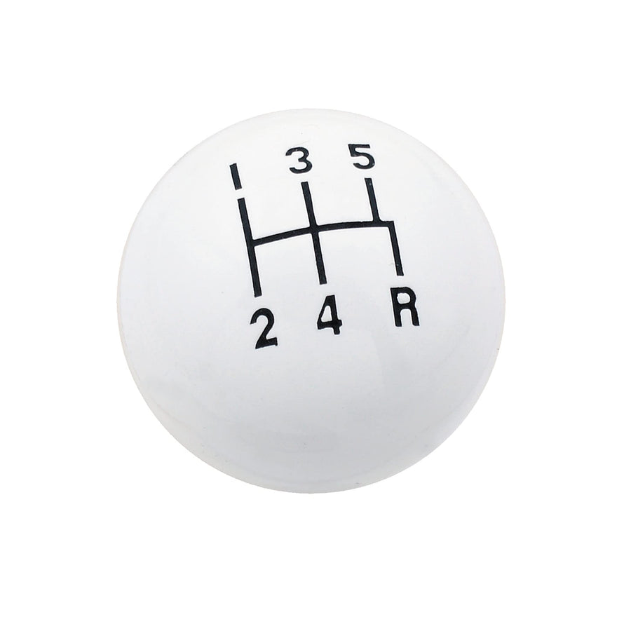3/8-16 UNC Mr. Gasket 9619 White Classic 5 Speed Round Ball Shift Knob