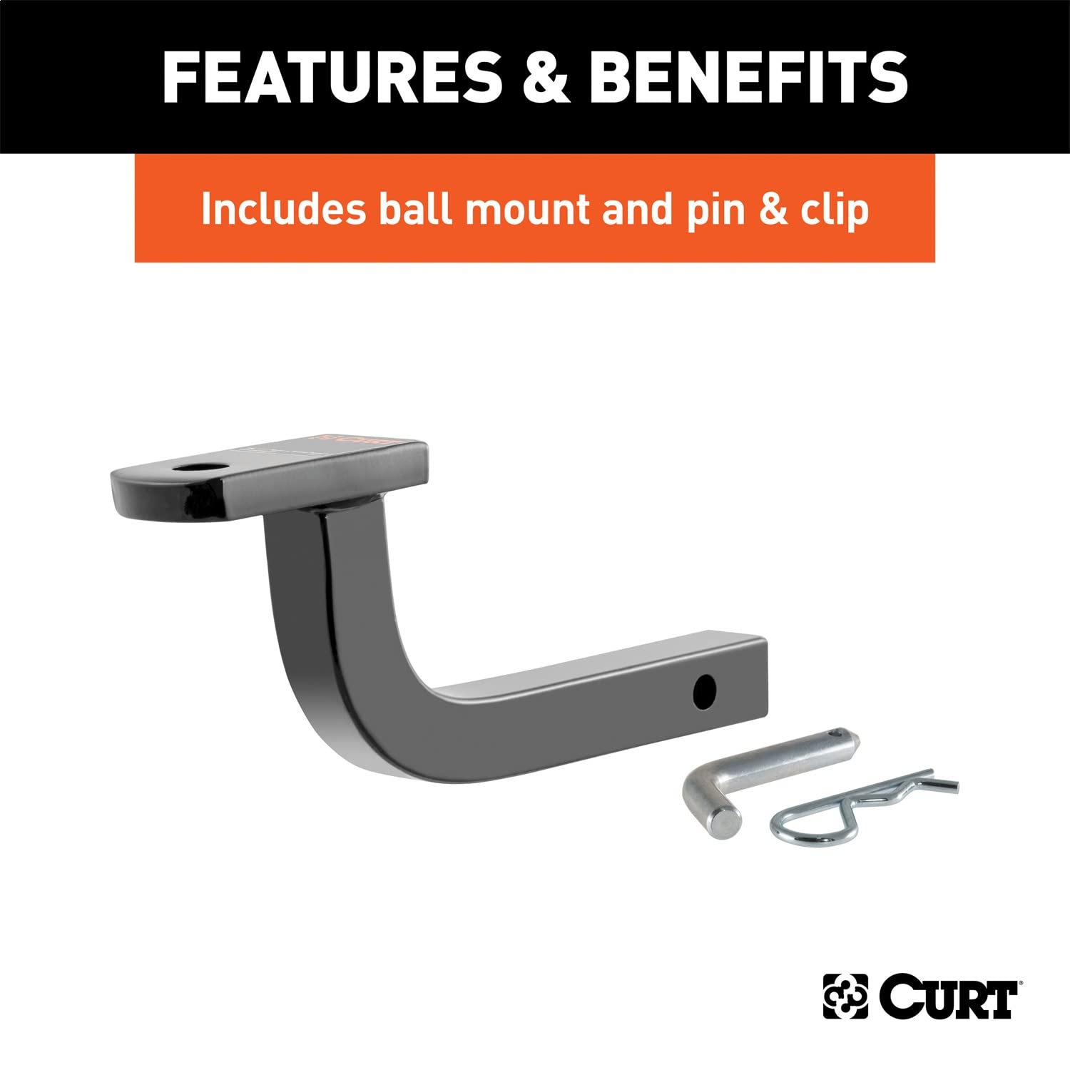 CURT Class 1 Trailer Hitch with Ball Mount, 1-1/4-In Receiver, Fits Hyundai Elantra GT Select