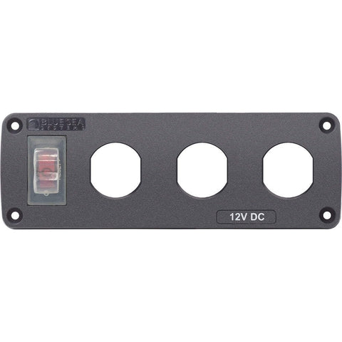 Water-Resistant Blue Sea Systems Accessory Panel - 15A Circuit Breaker, 3x Blank Apertures