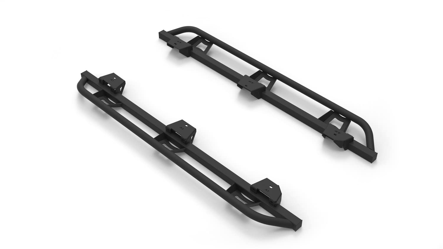 Trail Sliders RealTruck for Jeep Wrangler JLU | Cab Length, Heavy Duty 2" Tubing, Textured Black | TSJ184-TX | Fits 2018 - 2025 Jeep Wrangler JL 4 Door