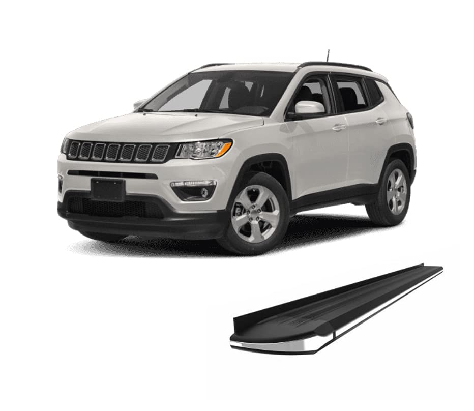 Black Aluminum Black Horse Exceed Running Boards Compatible with 2011-2019 Jeep Compass&2007-2016 Jeep Patriot