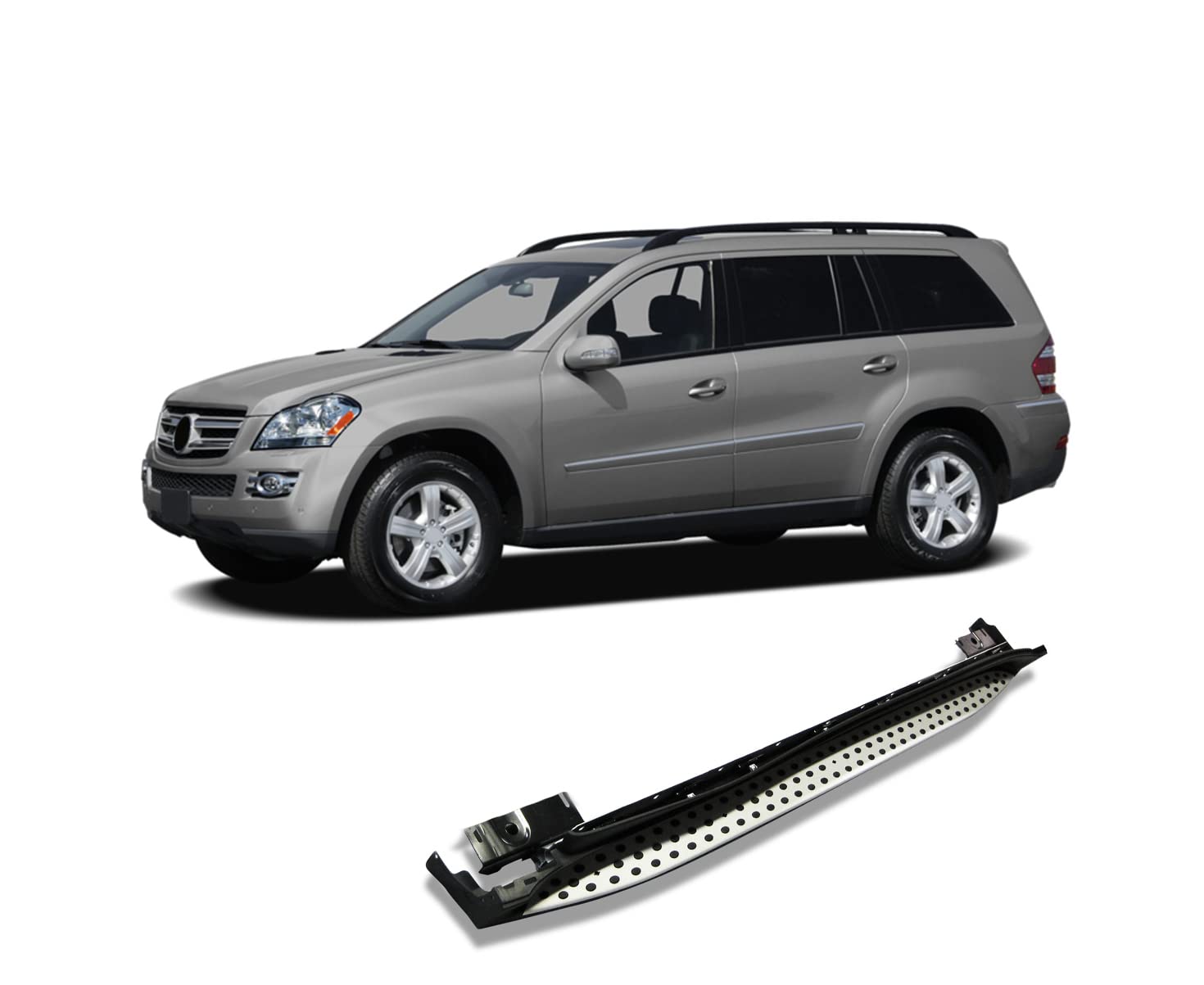 OEM Black Horse Replica Running Boards Aluminum Compatible with 2007-2009-Benz GL320|2007-2012-Benz GL450|2008-2012-Benz GL550|2010-2012-Benz GL350|2008-2012-Benz GL450-RMWGL