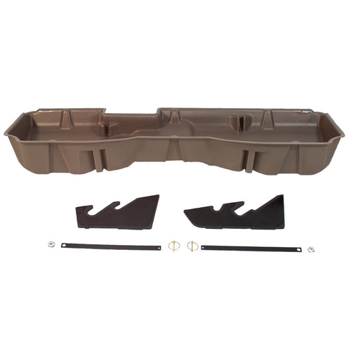 Under Seat Storage DuHa 10302 fits 2014-2018 Silverado/ Sierra Light Duty Crew Cab & 2015-2019 Heavy Duty Crew Cab | Tan Heavy-Duty Back Seat Organizer | Includes Dividers